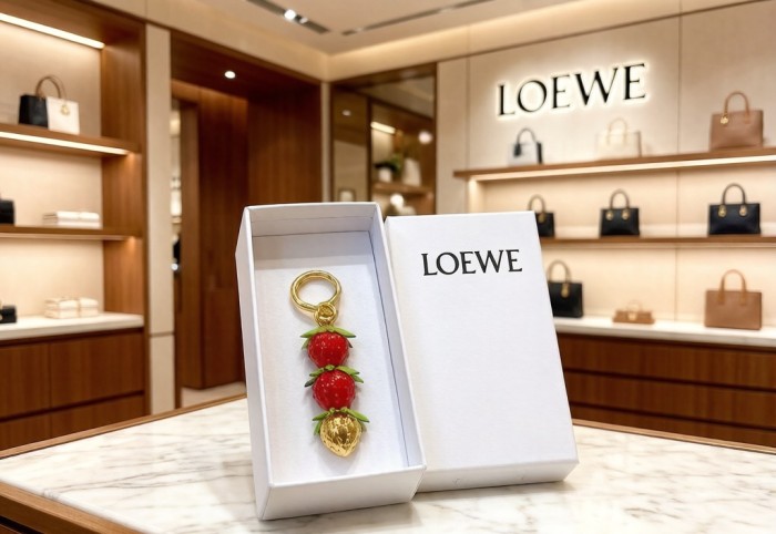 LOEWE Strawberry Bag Charm FZPJ123