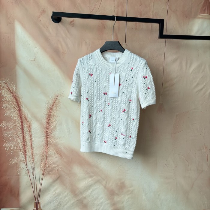 DIOR Doves & Roses Dioramour Knit Tee FZTX5973