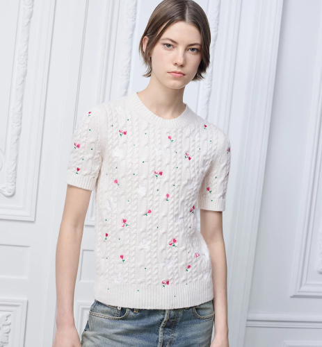 DIOR Doves & Roses Dioramour Knit Tee FZTX5973