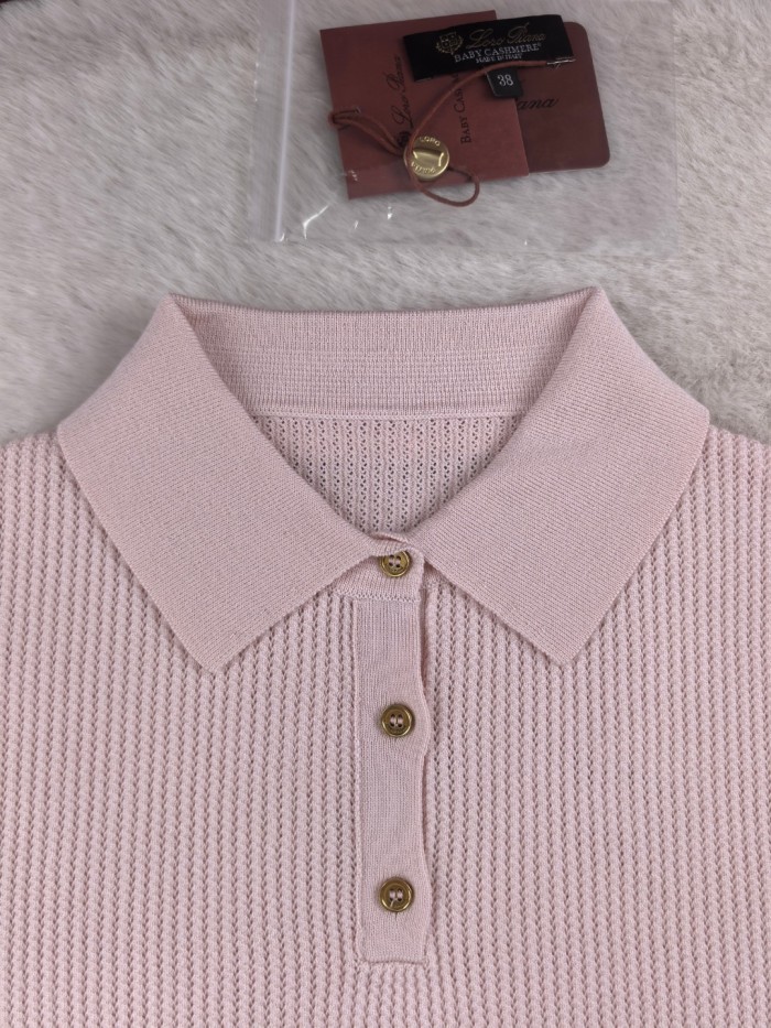 Loro Piana Royal Lightness™ Knitted polo Tee FZTX5996