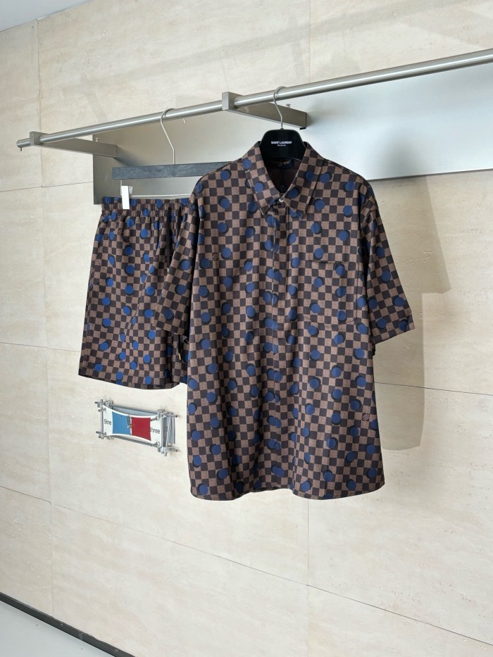 LV DAMIER Suit shirt shorts FZTZ102