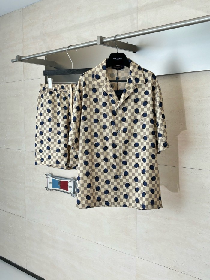 LV DAMIER Suit shirt shorts FZTZ102