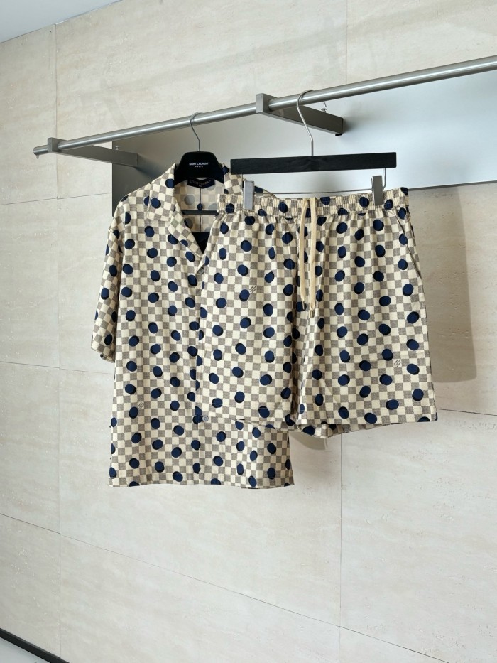 LV DAMIER Suit shirt shorts FZTZ102