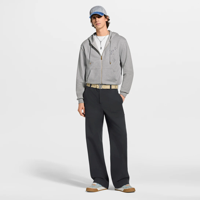 LV Monogram Sashiko embroidered signature zipped hoodies FZWY2030