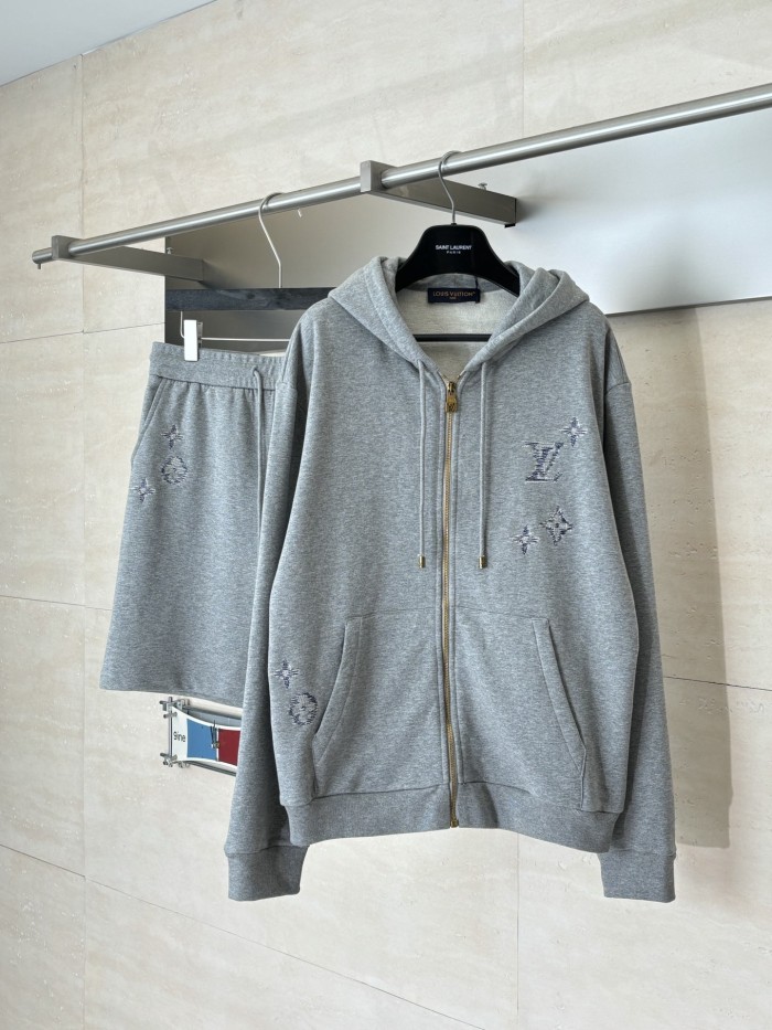 LV Monogram Sashiko embroidered signature zipped hoodies FZWY2030