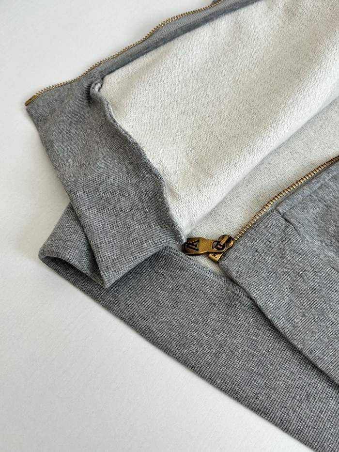 LV Monogram Sashiko embroidered signature zipped hoodies FZWY2030