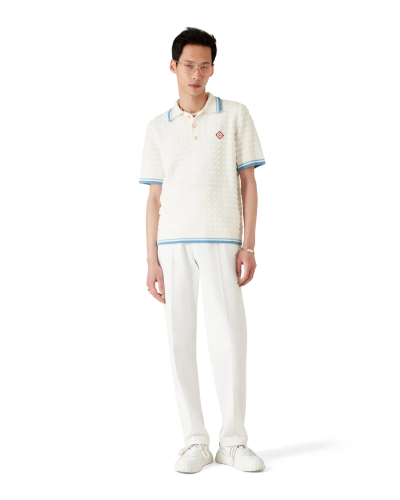 CASABLANCA KNIT PIQUE SHORT SLEEVE POLO SHIRT FZTX6131