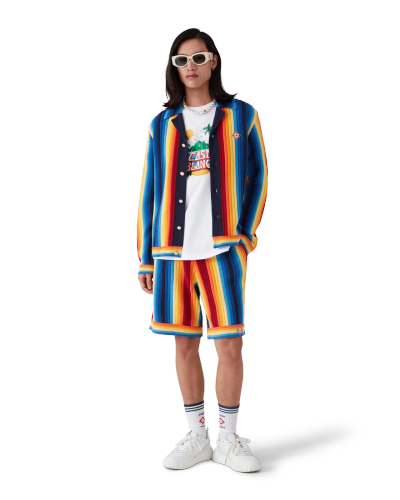 CASABLANCA GRADIENT STRIPE TOWELLING SHORTS FZKZ1883