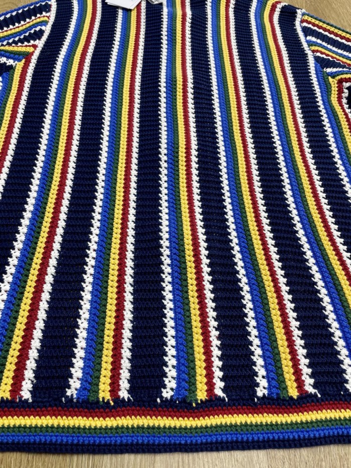 CASABLANCA Crochet Stripe Knitted Suit Shirts Shorts FZTZ106