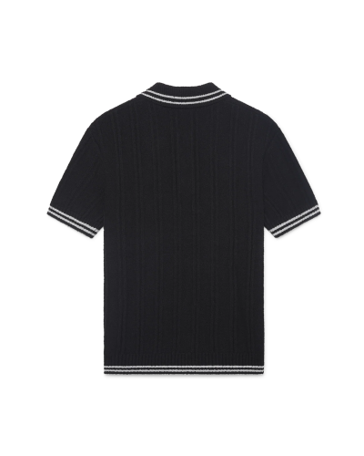 CASABLANCA SILVER TRIM BOUCLE POLO SHIRT FZTX6129