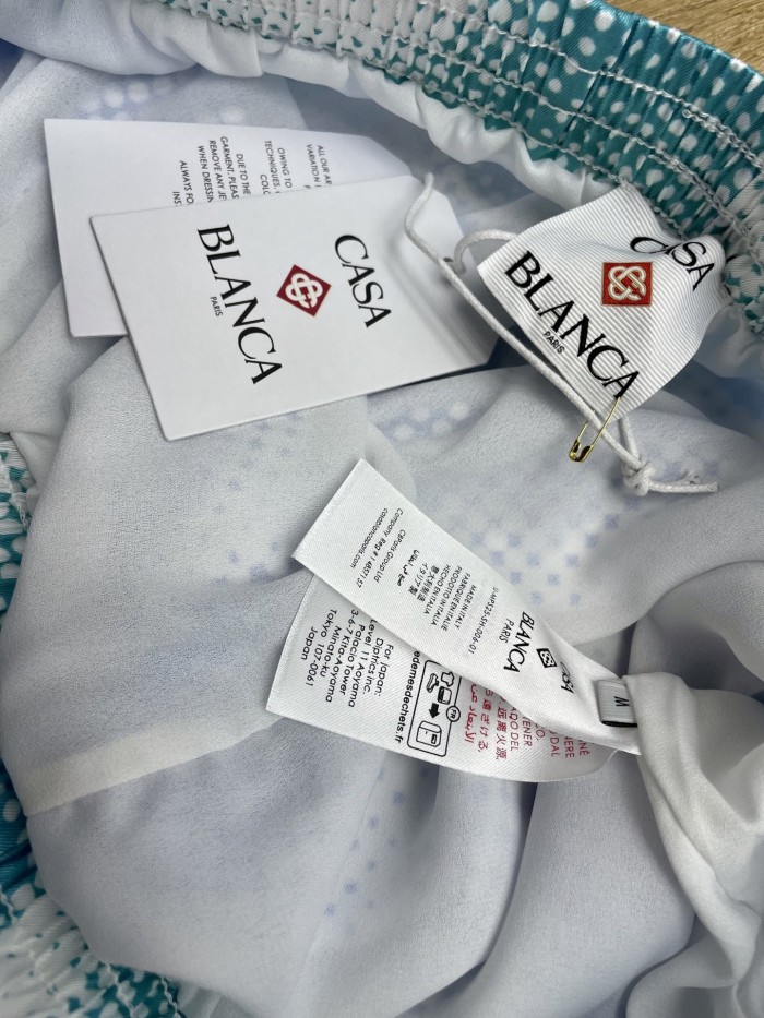 CASABLANCA HALFTONE LOGO SILK SHORTS FZKZ1886