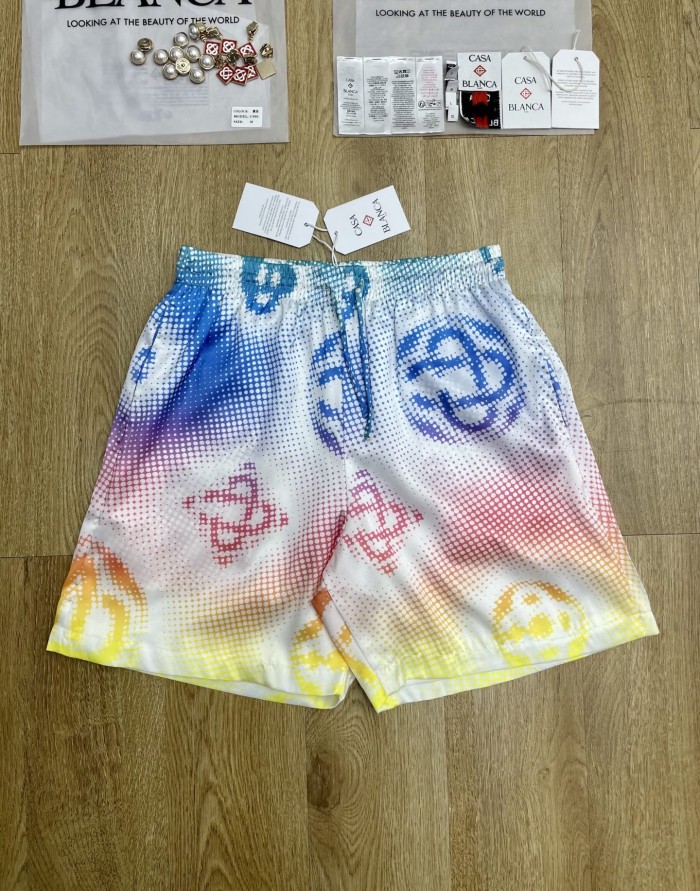 CASABLANCA HALFTONE LOGO SILK SHORTS FZKZ1886