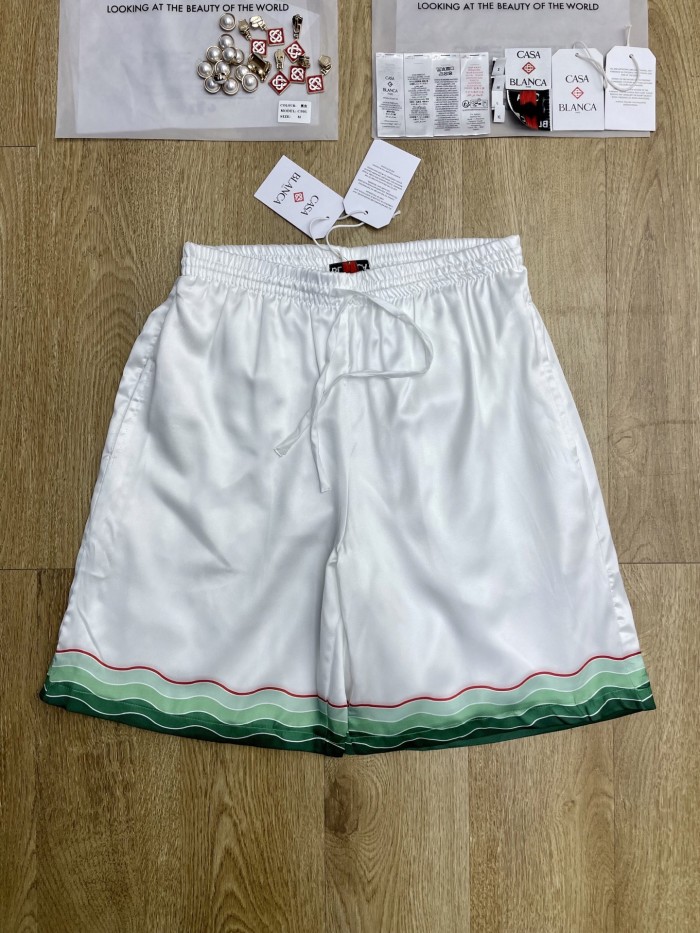 CASABLANCA MONTAGNE ONDULEE SILK SHORTS FZKZ1885