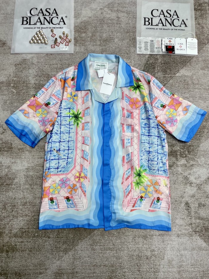 CASABLANCA LE PLONGEON Silk Suit Shorts Shirts FZTZ117
