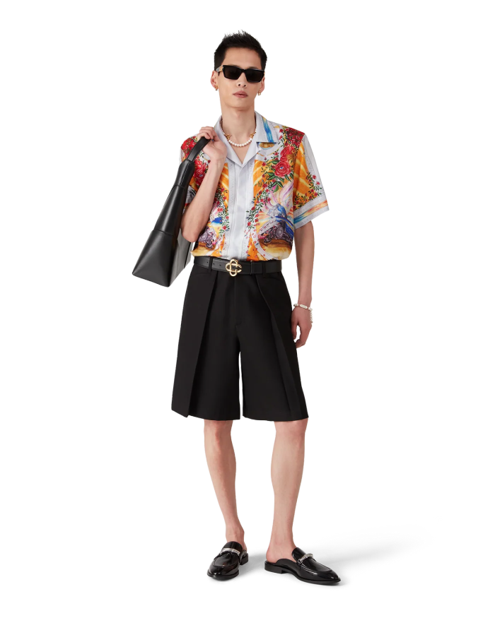 CASABLANCA LA TORNADE DE ROSE SHORT SLEEVE SILK SHIRT FZCS643