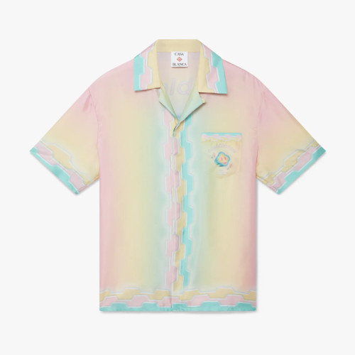 CASABLANCA FOR THE LOVE OF DANCE SILK SHORT SLEEVE SHIRT FZCS642