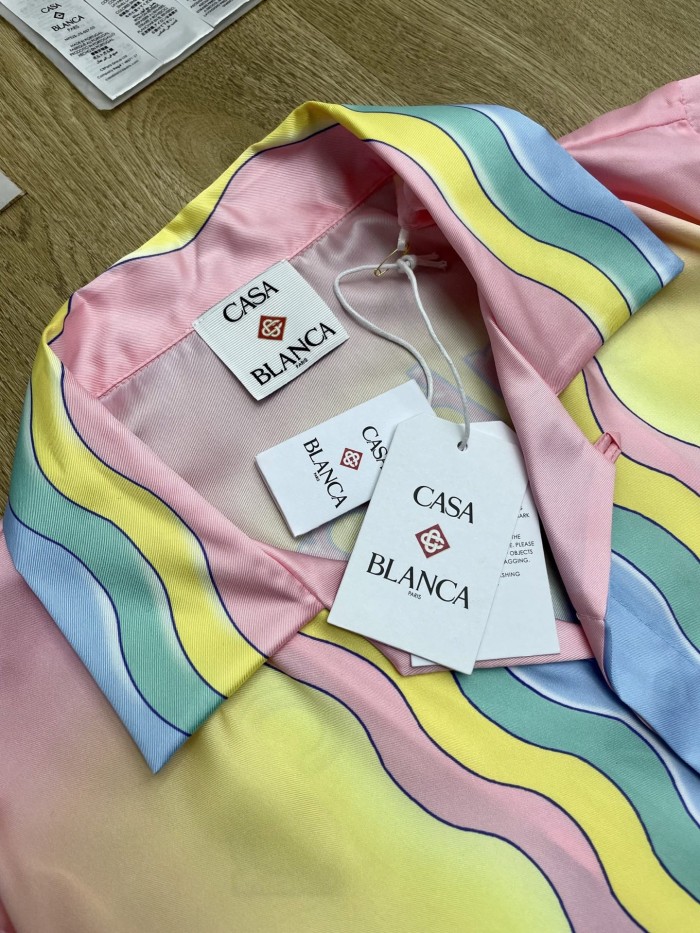 CASABLANCA FOR THE LOVE OF DANCE SILK SHORT SLEEVE SHIRT FZCS642