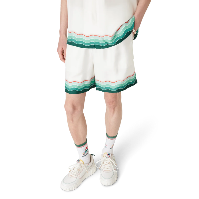 CASABLANCA MONTAGNE ONDULEE SILK SHORTS FZKZ1885