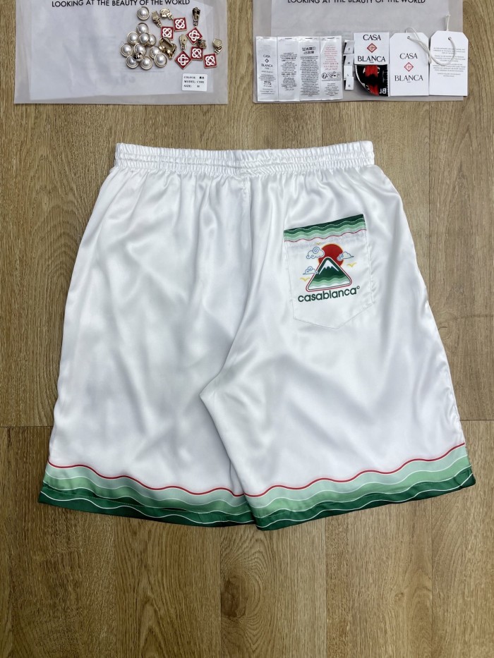 CASABLANCA MONTAGNE ONDULEE SILK SHORTS FZKZ1885