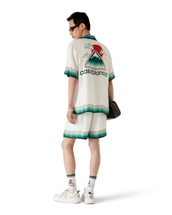 CASABLANCA MONTAGNE ONDULEE SILK SHORTS FZKZ1885