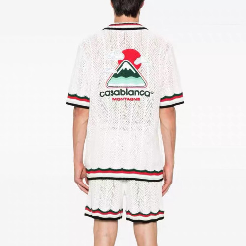 CASABLANCA COTTON MONTAGNE ONDULEE Knitted Suit Shirts Shorts FZTZ110