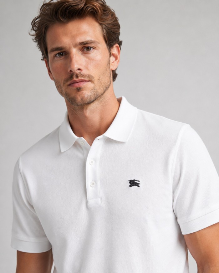 Burberry Metal Knight Cotton Polo Shirt FZTX6156
