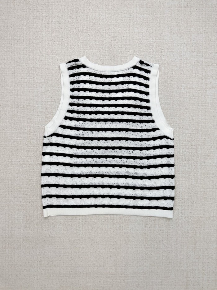 DIOR Marinière Knit Vest Tee Cardigan FZMY854