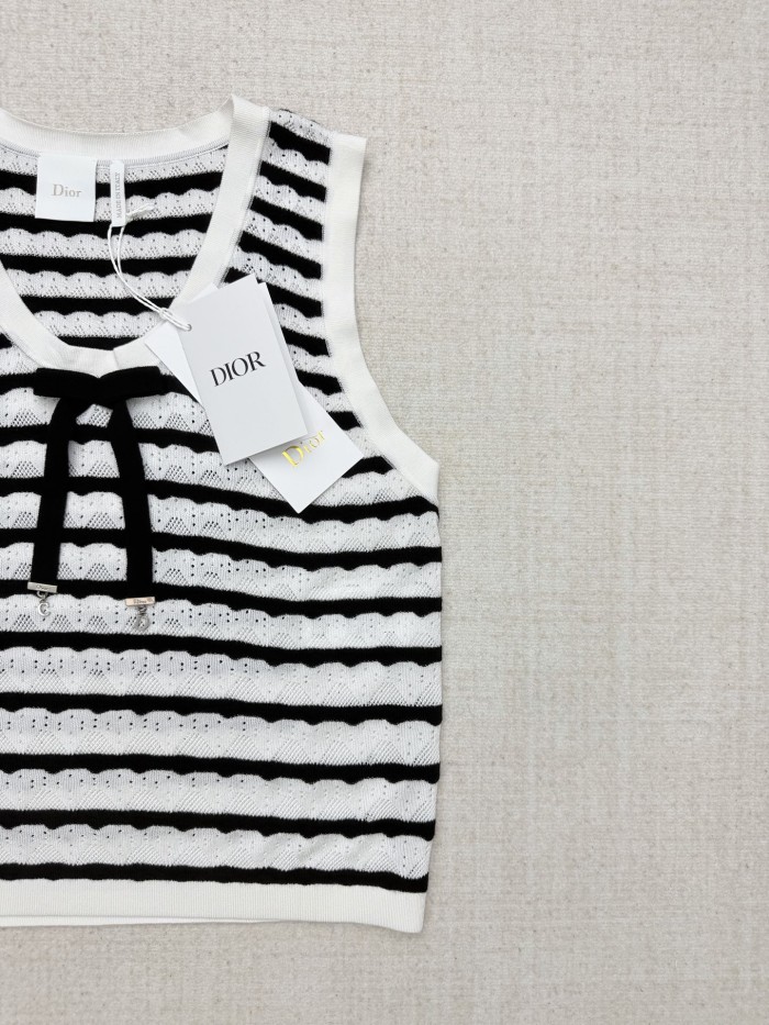 DIOR Marinière Knit Vest Tee Cardigan FZMY854