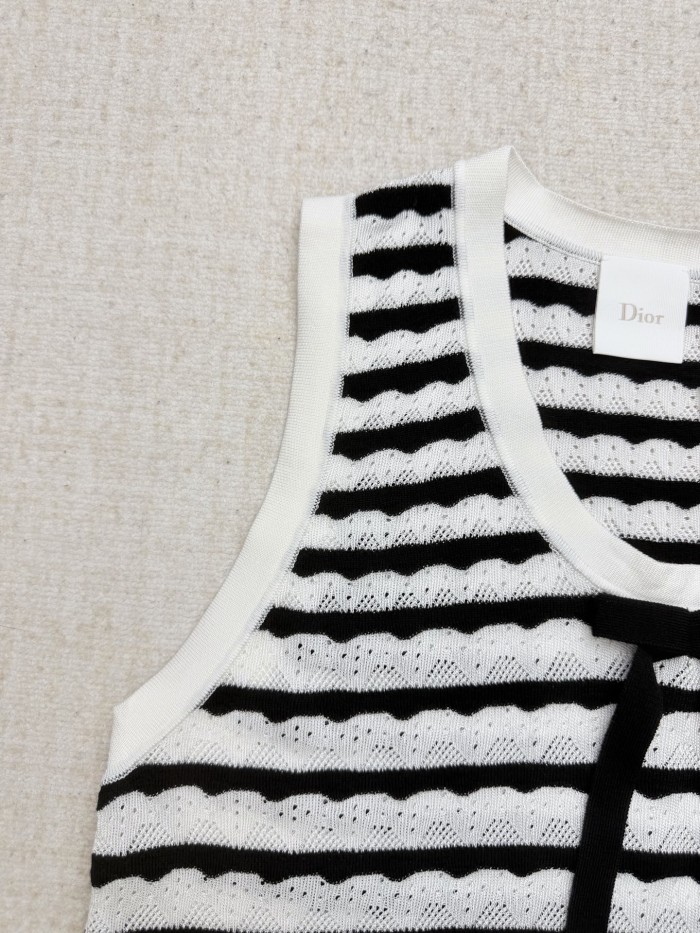DIOR Marinière Knit Vest Tee Cardigan FZMY854