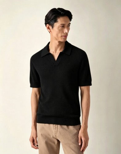 Zegna PREMIUM COTTON knitted polo Tee FZTX6219