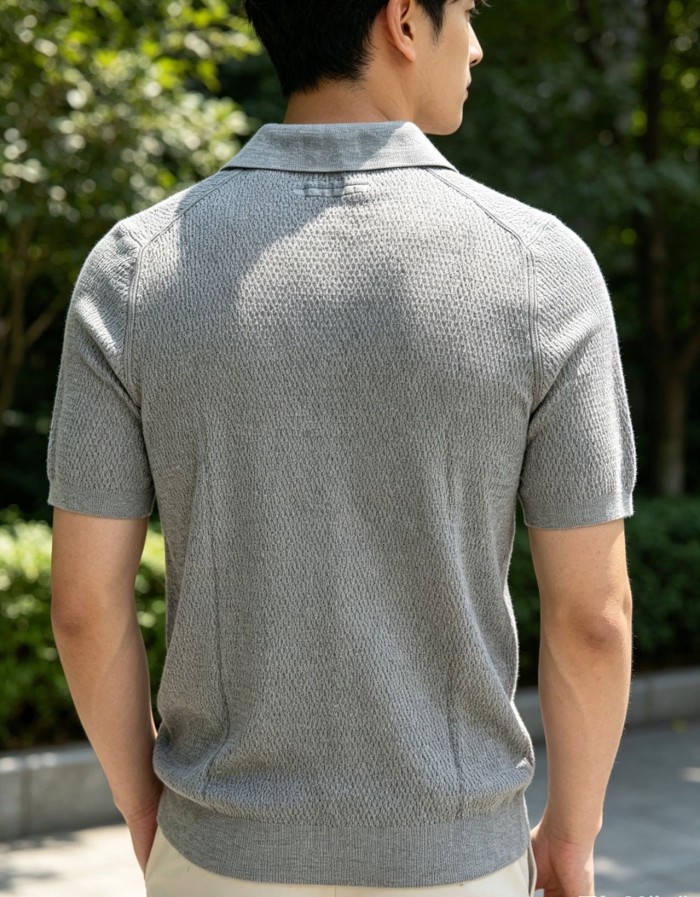 Zegna PREMIUM COTTON knitted polo Tee FZTX6219