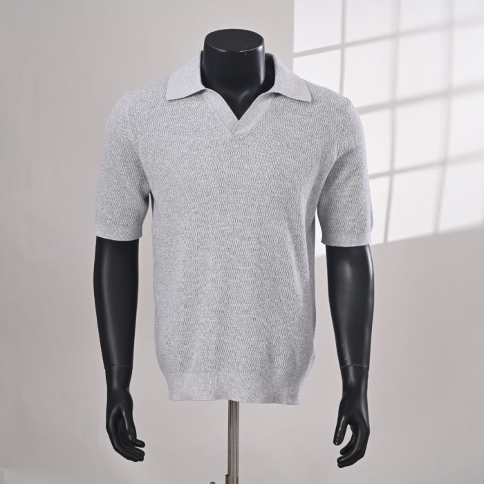 Zegna PREMIUM COTTON knitted polo Tee FZTX6219