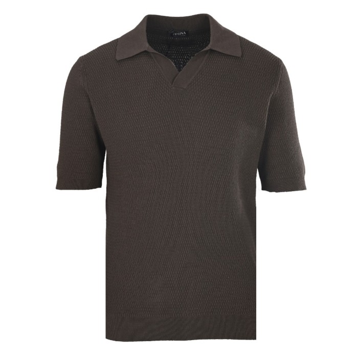Zegna PREMIUM COTTON knitted polo Tee FZTX6219