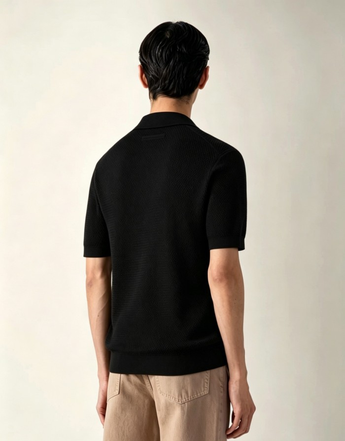 Zegna PREMIUM COTTON knitted polo Tee FZTX6219