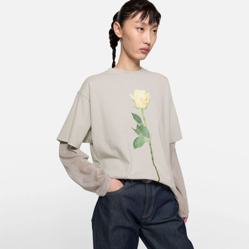 Acne studios LAYERED GRAPHIC T-SHIRT FZTX6259