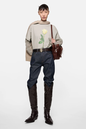 Acne studios LAYERED GRAPHIC T-SHIRT FZTX6259