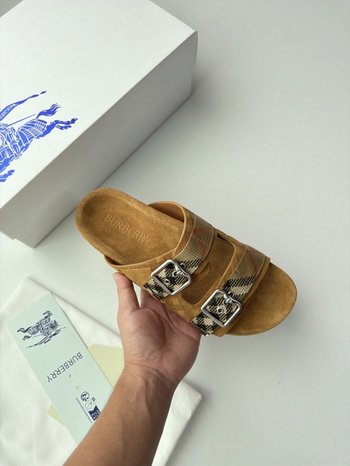 Burberry Check Suede Urchin Sandals FZXZ340