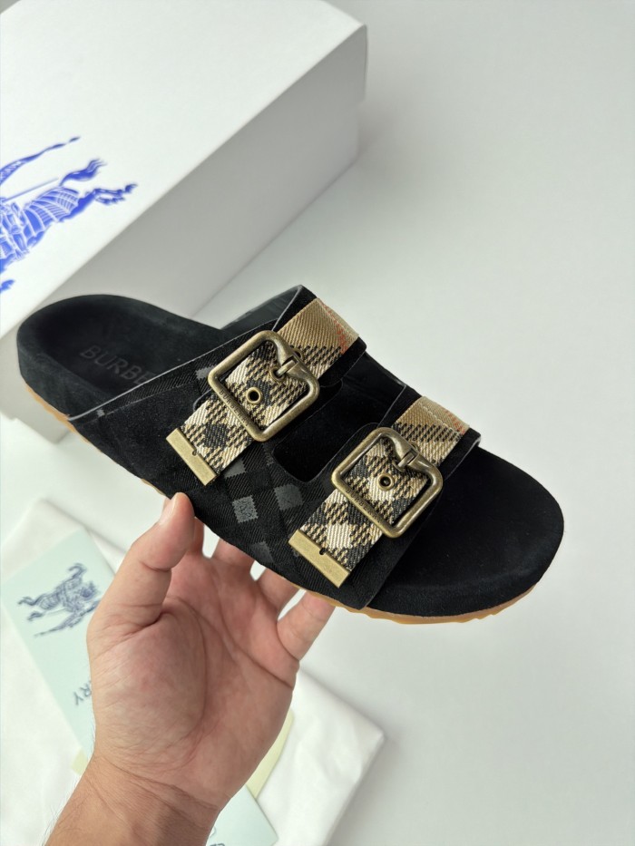 Burberry Check Suede Urchin Sandals FZXZ340