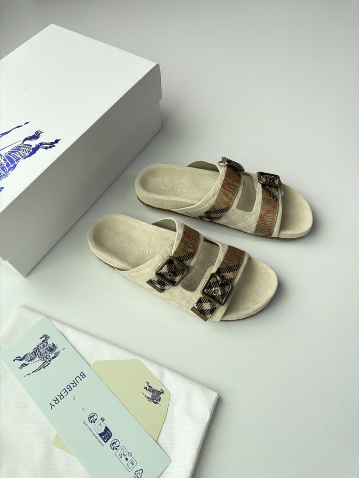 Burberry Check Suede Urchin Sandals FZXZ340