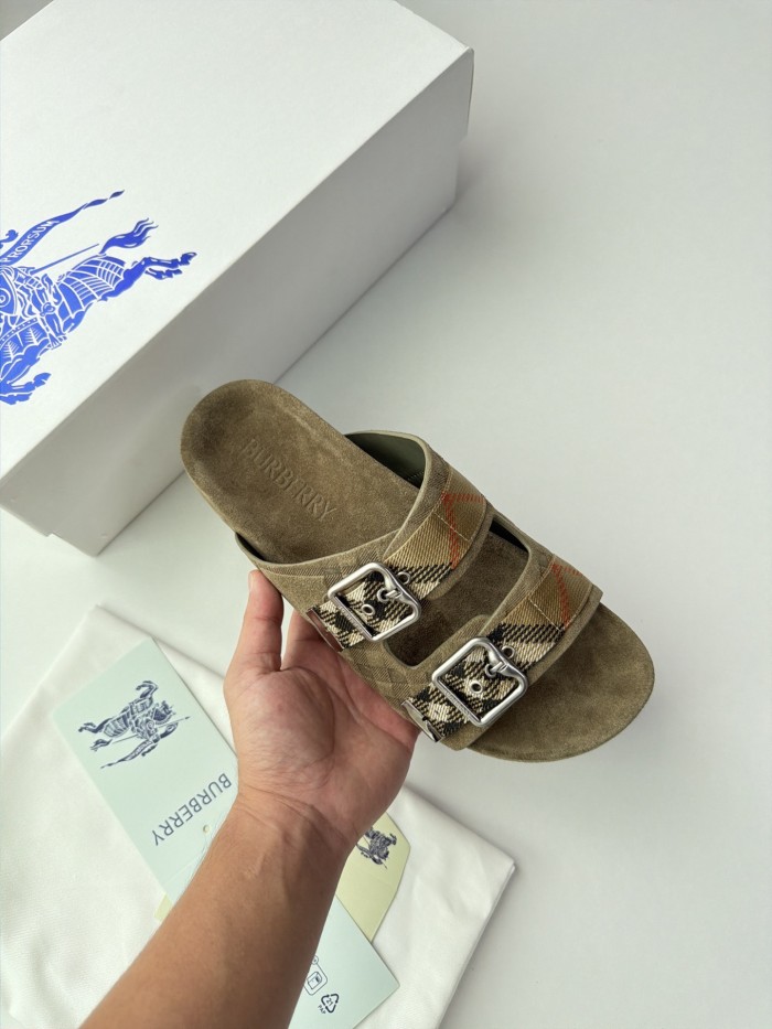 Burberry Check Suede Urchin Sandals FZXZ340