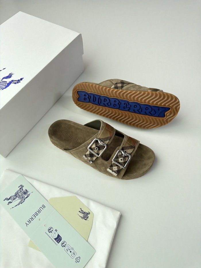 Burberry Check Suede Urchin Sandals FZXZ340