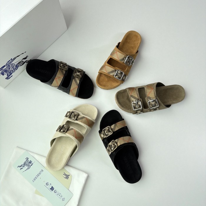 Burberry Check Suede Urchin Sandals FZXZ340