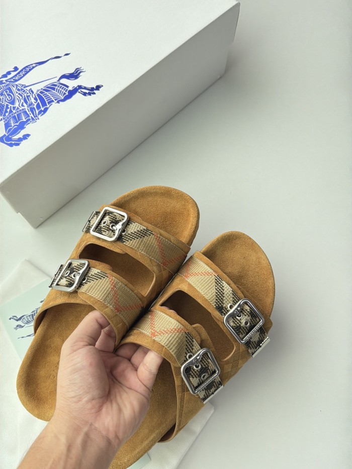 Burberry Check Suede Urchin Sandals FZXZ340