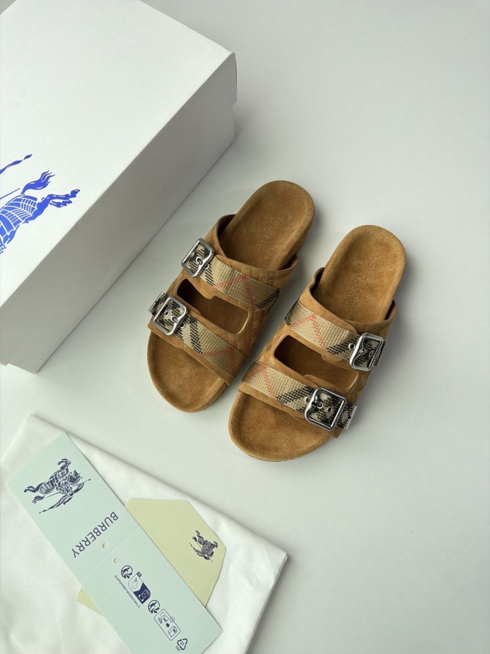 Burberry Check Suede Urchin Sandals FZXZ340