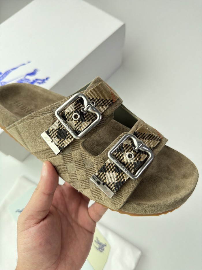 Burberry Check Suede Urchin Sandals FZXZ340