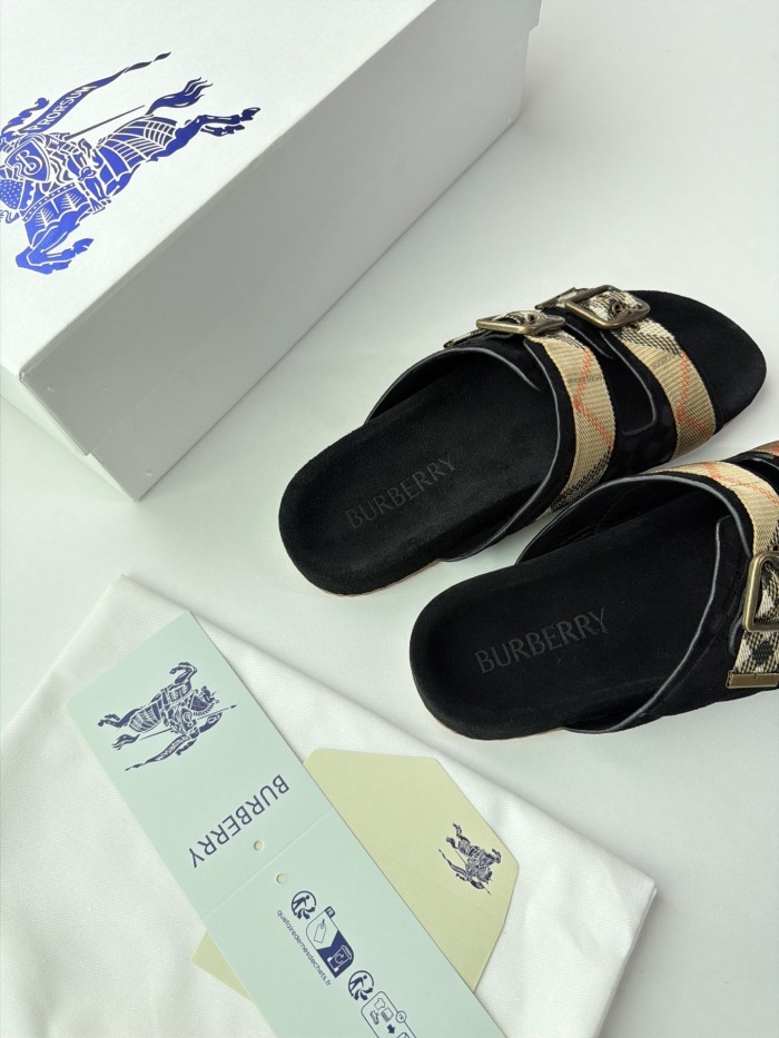 Burberry Check Suede Urchin Sandals FZXZ340