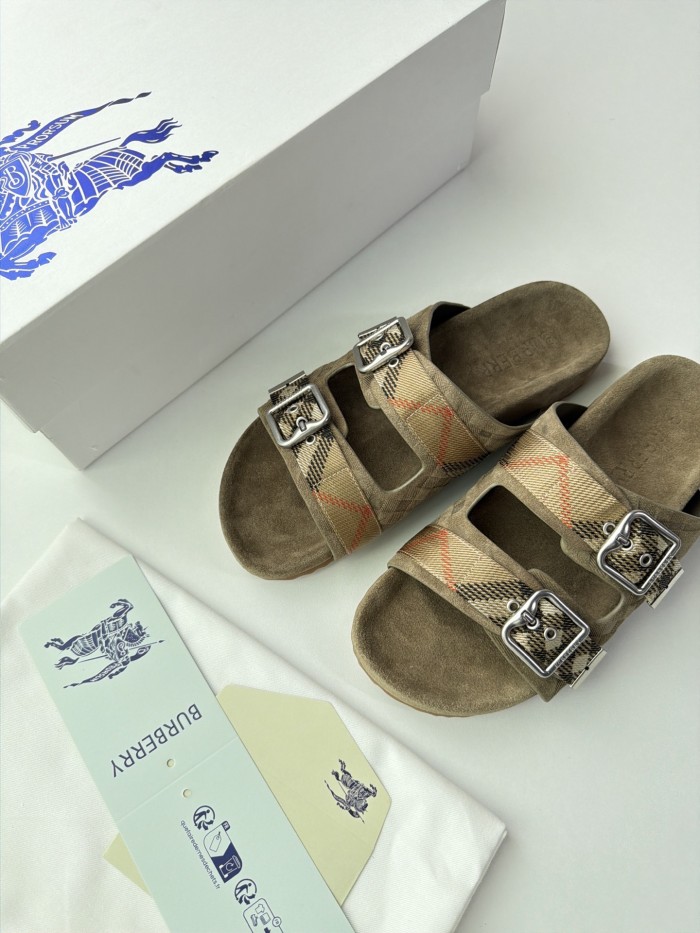 Burberry Check Suede Urchin Sandals FZXZ340