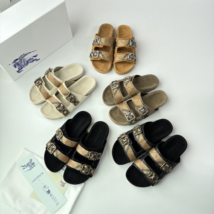 Burberry Check Suede Urchin Sandals FZXZ340
