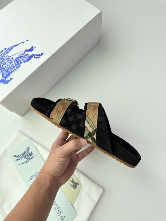 Burberry Check Suede Urchin Sandals FZXZ340
