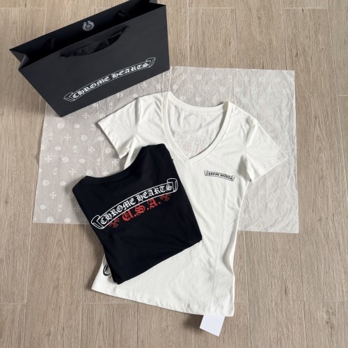 Chrome Hearts V-neck T-shirts FZTX6309